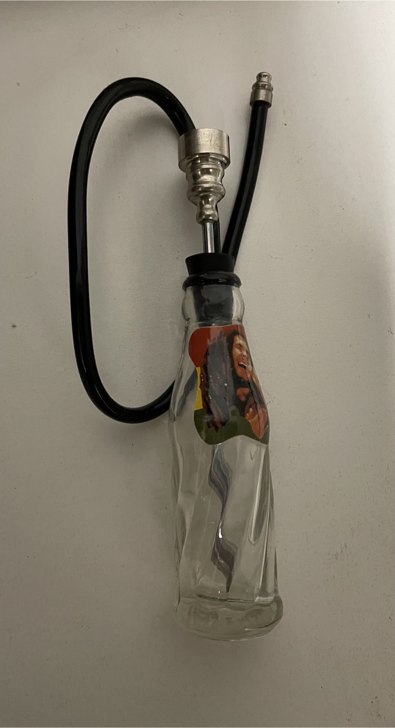 Glass Water Pipe with Bob Marley Decal