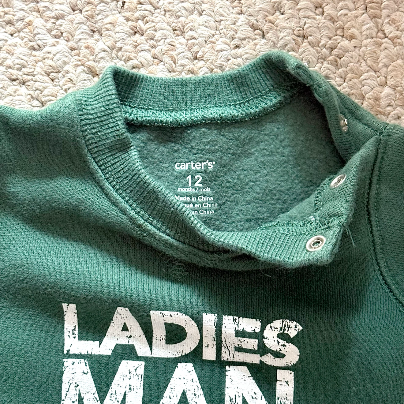 Carters baby boy 12 month fall/winter onesie - photo 2