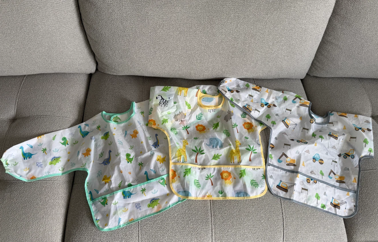 3 Baby Bibs with Sleeves