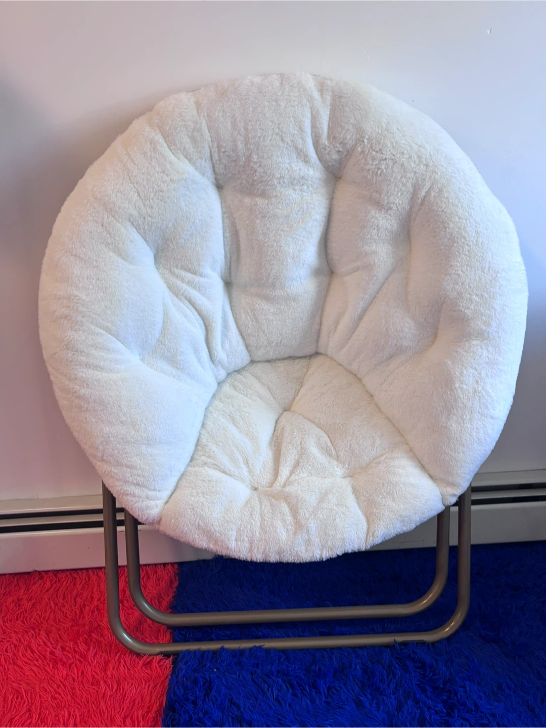 Fuzzy White Saucer Chair - photo 3