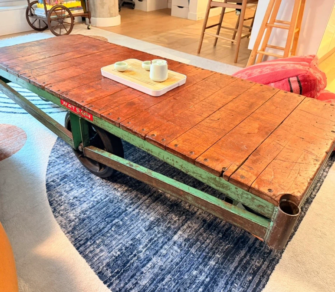 Vintage Industrial Watson Cart Coffee Table - photo 2