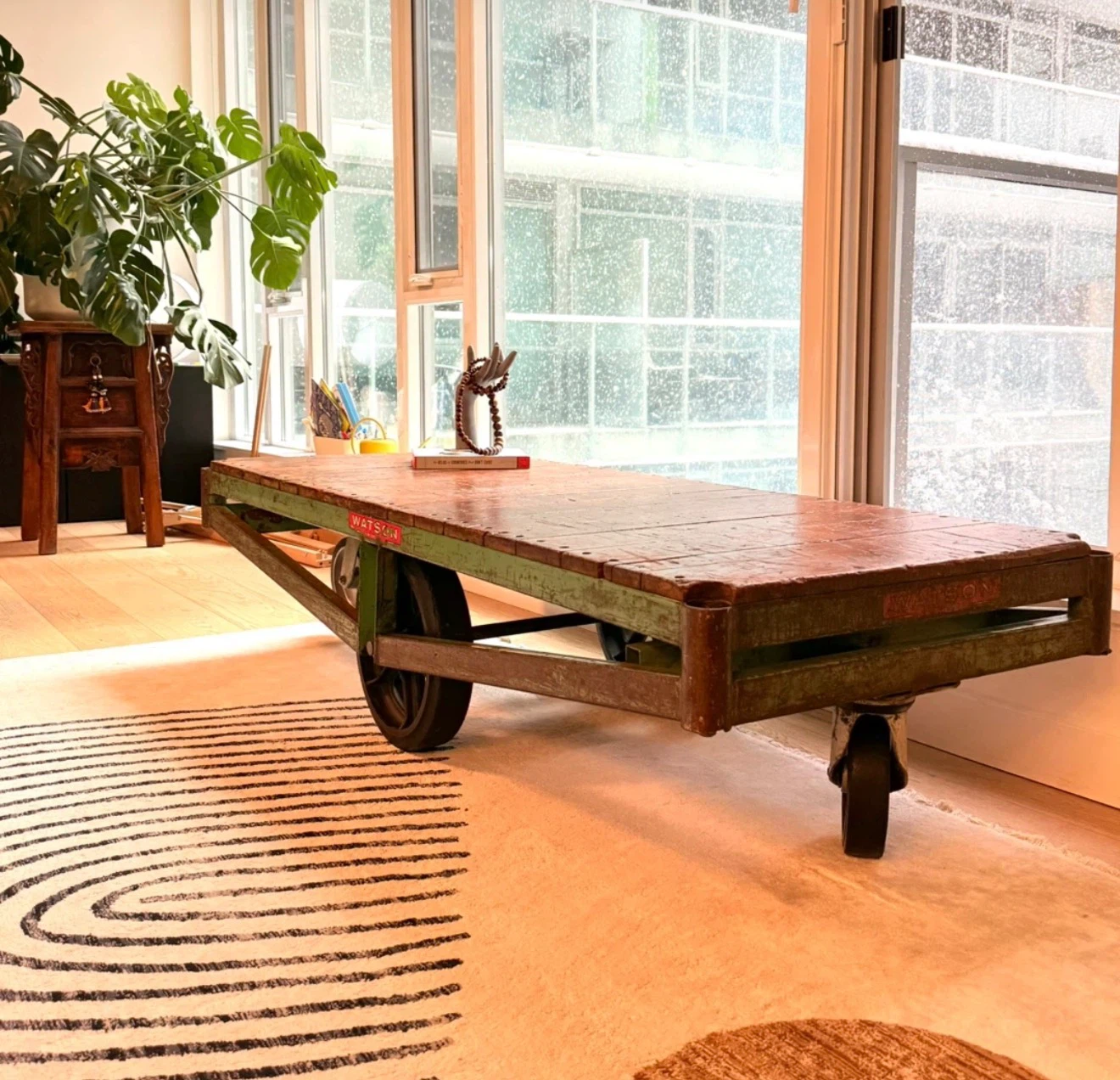 Vintage Industrial Watson Cart Coffee Table - photo 3