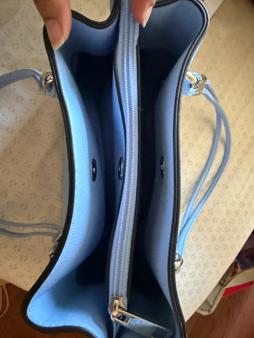 AVA Light Blue Handbag and mini brown bag - photo 4
