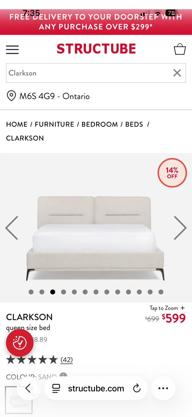 Structube Clarkson Queen Size Bed Frame - photo 3