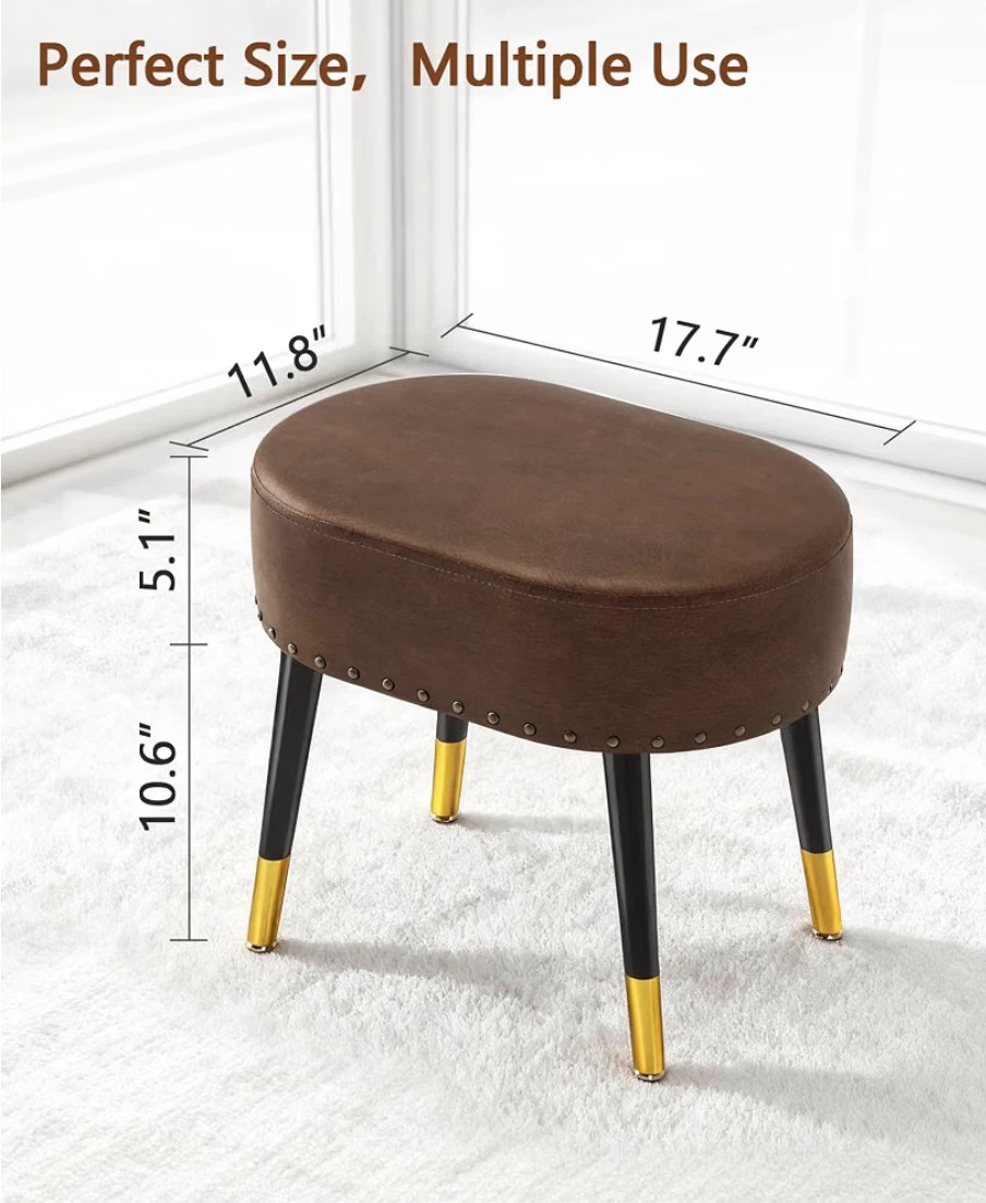 Brown Faux Leather Ottoman Stool (new in box) - photo 2