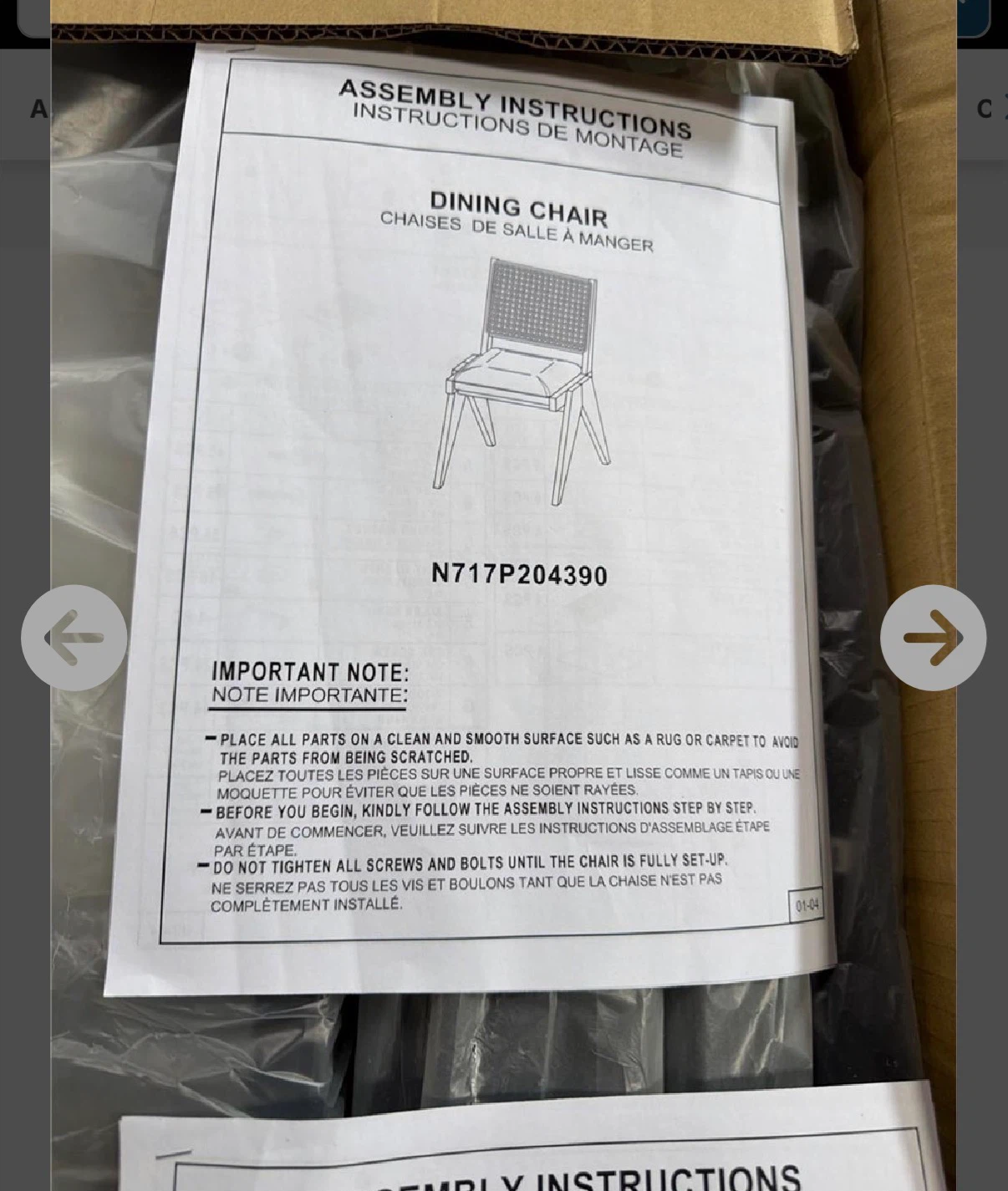 Brand new Dining Set Assembly Instructions - Chair & Bench - photo 5