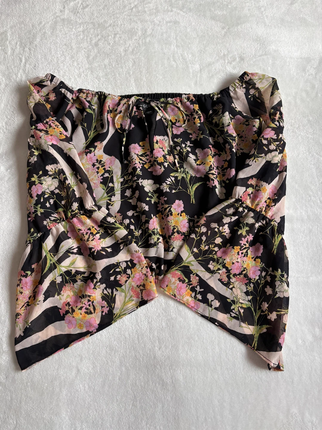 Off-the-shoulder floral print crop top - photo 3