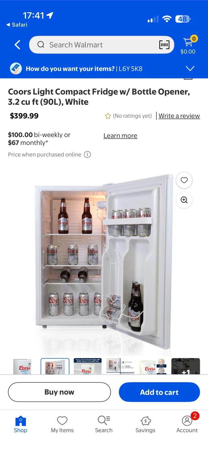 Coors Light Compact Fridge w/ Bottle Opener - photo 2