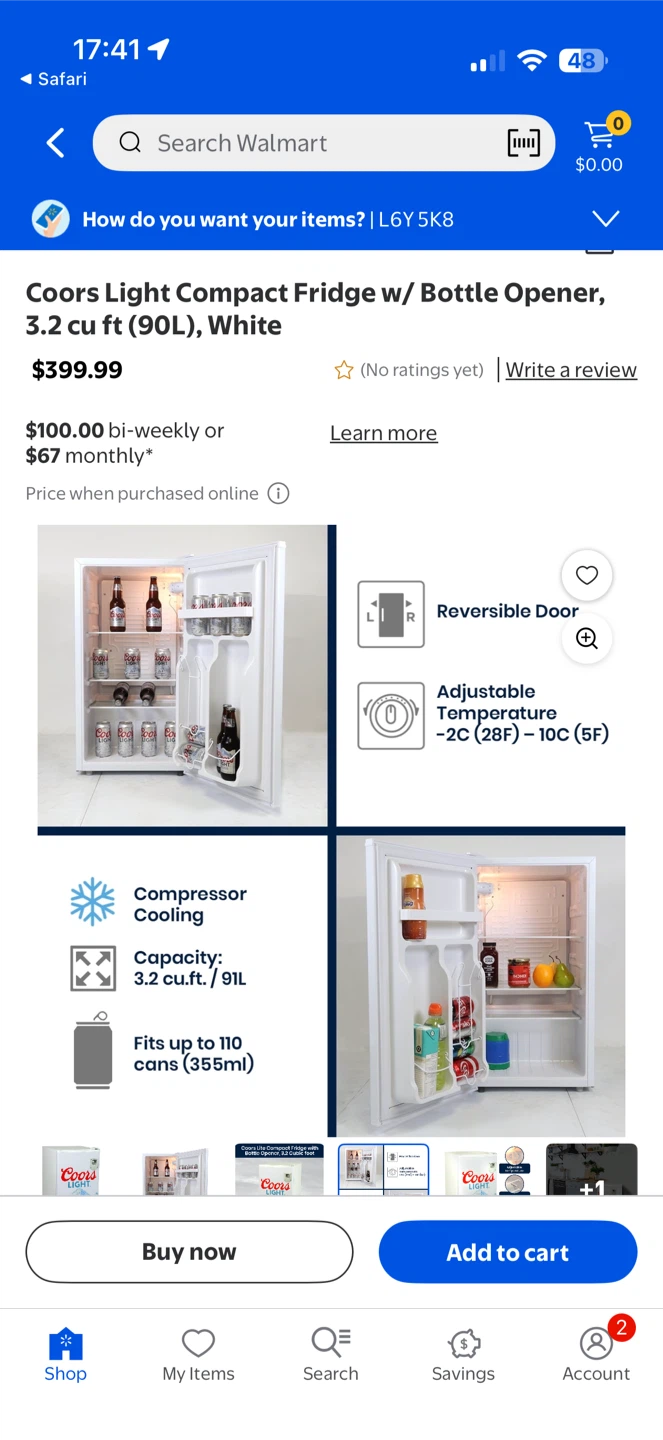 Coors Light Compact Fridge w/ Bottle Opener - photo 3
