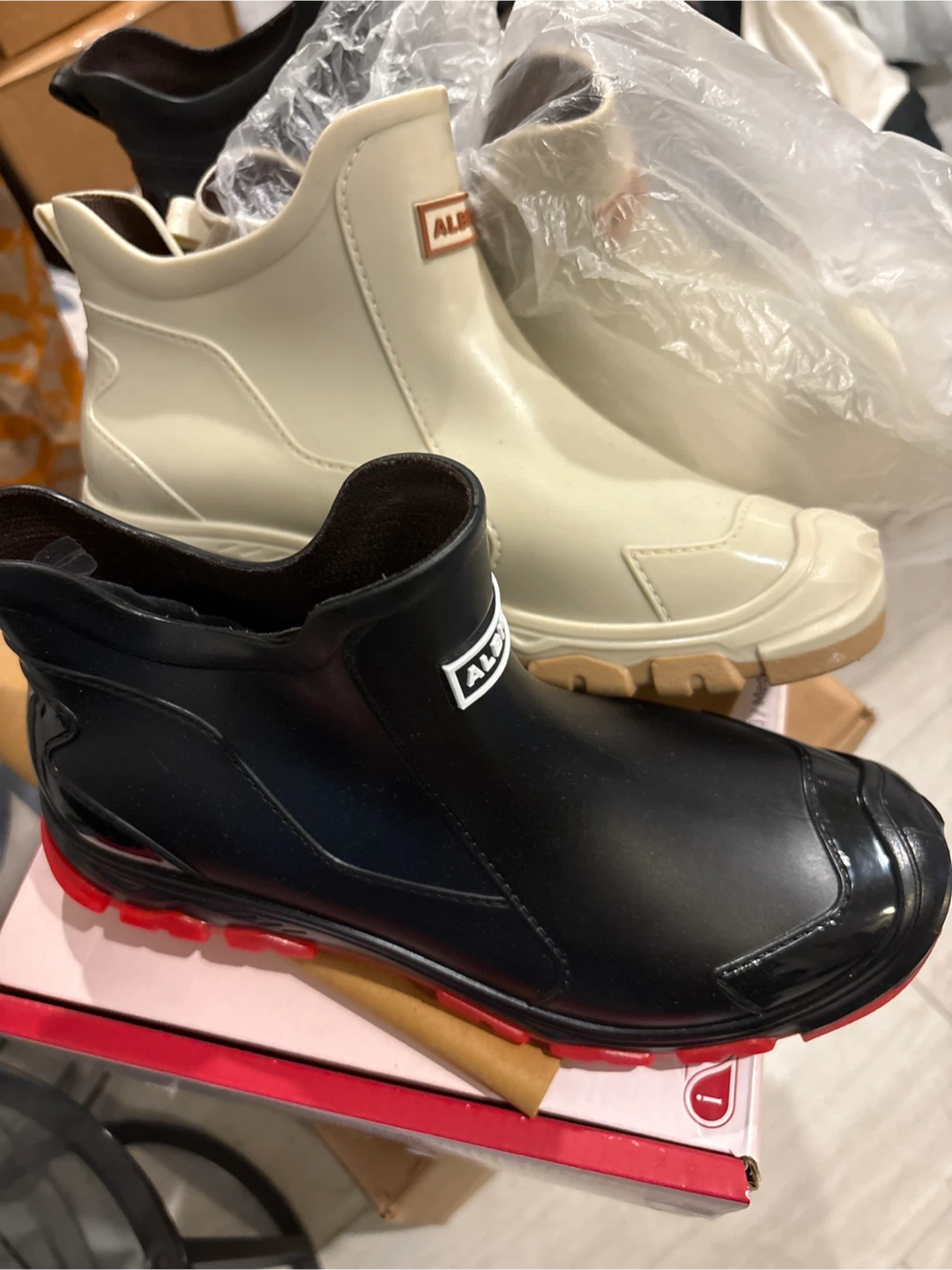 Albicker Black & White Ankle Rain Boots - photo 2