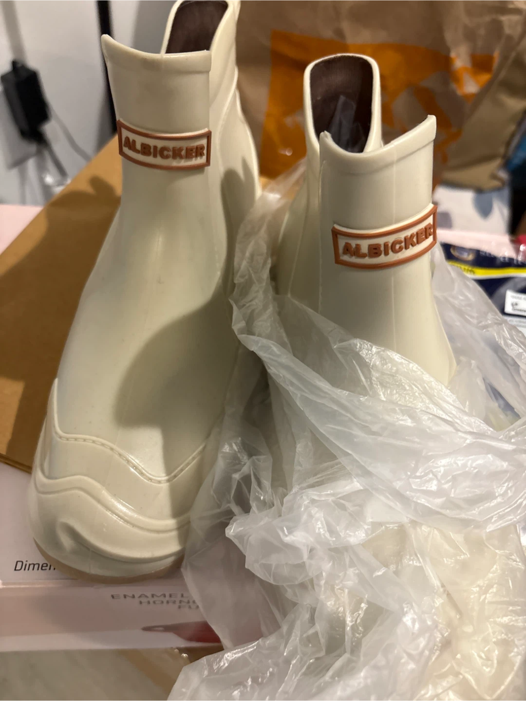 Albicker Black & White Ankle Rain Boots - photo 4
