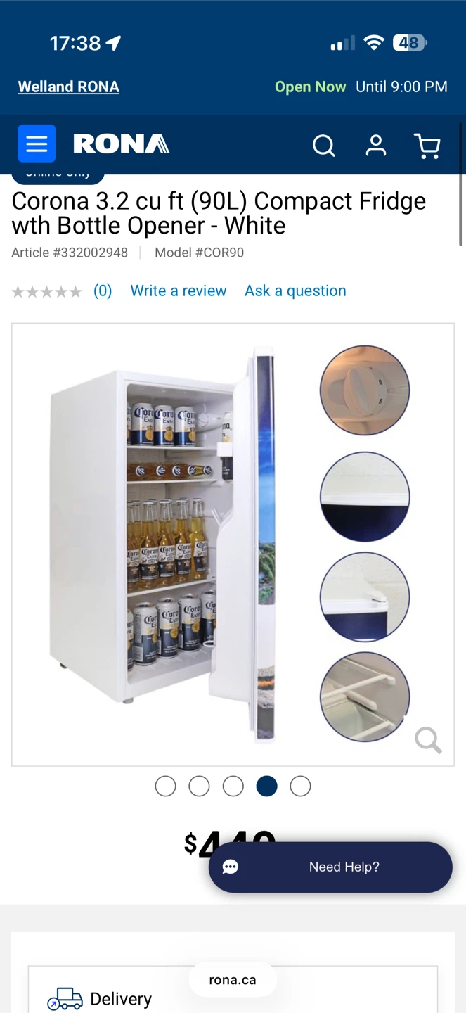 Corona 3.2 cu.ft. Bar Fridge COR90 - photo 2