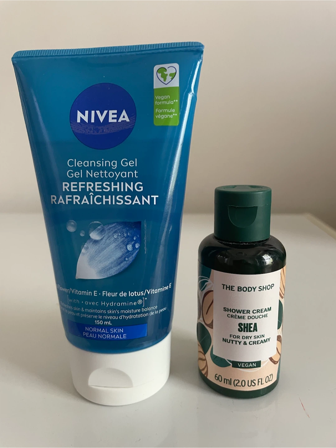 NIVEA Cleansing Gel & The Body Shop Shea Shower Cream