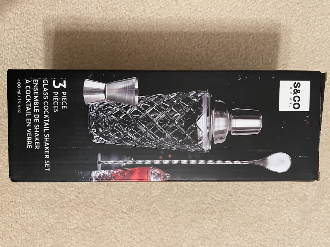 Glass Cocktail Shaker Set