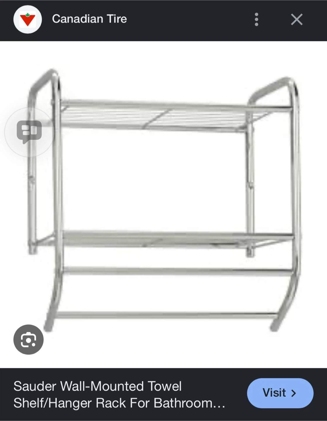 2-Tier Chrome Shelf/Hanger Rack