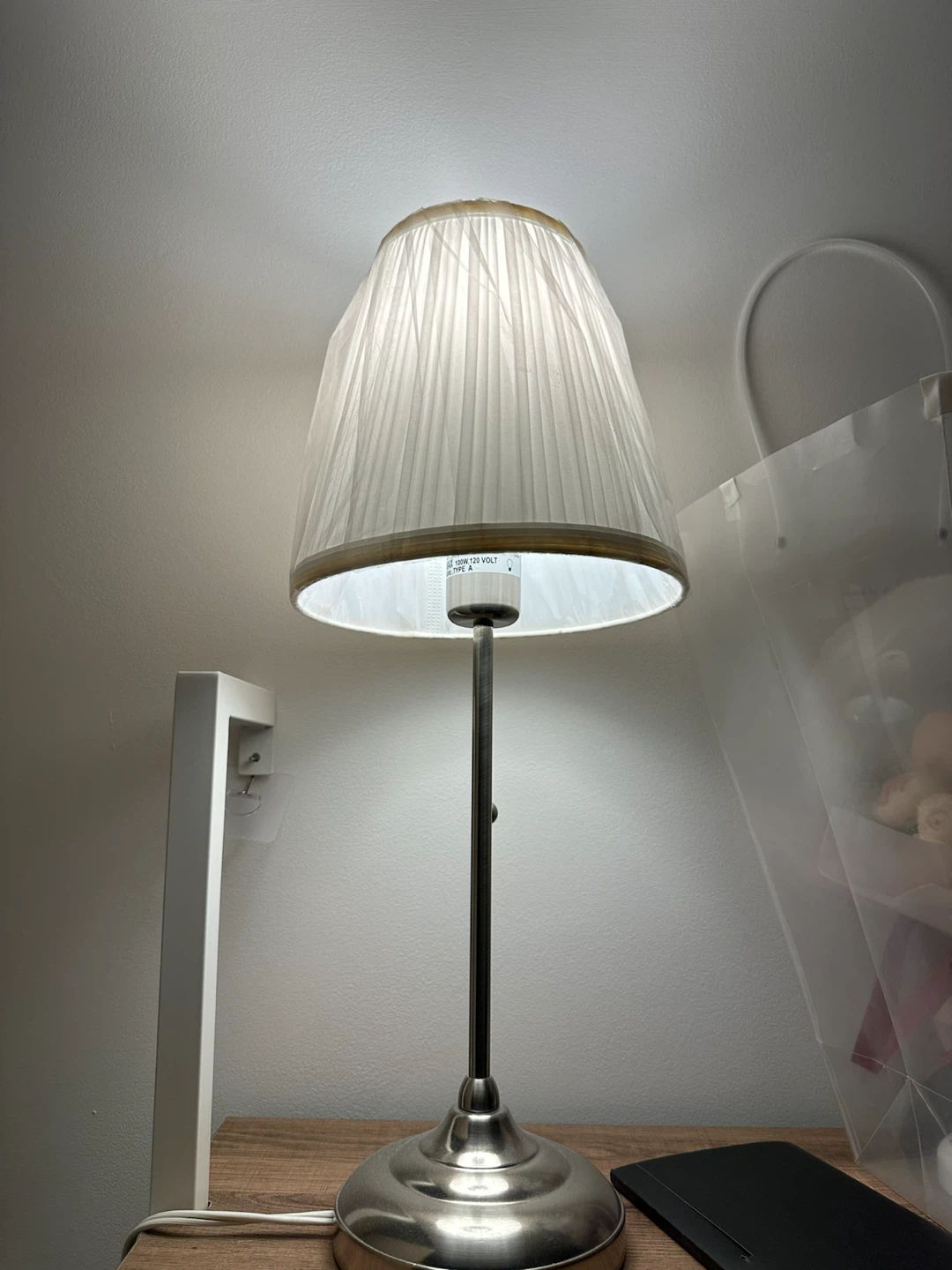 IKEA ÅRSTID Table Lamp - Nickel Plated/White