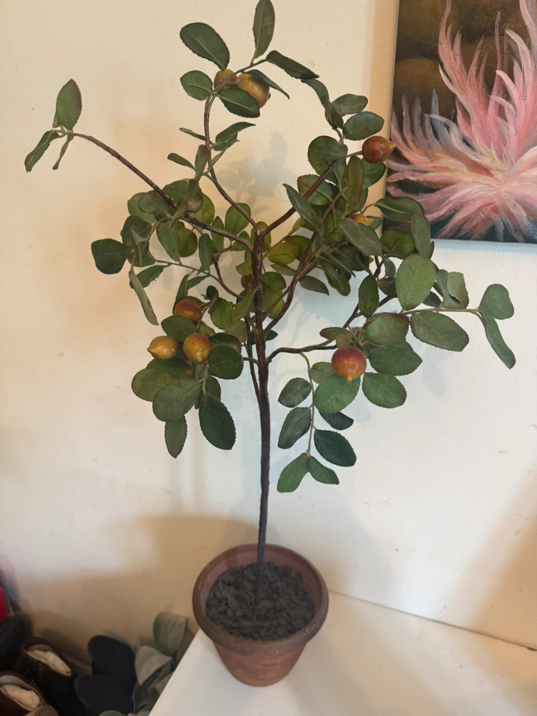 Artificial Potted Plant with Berries