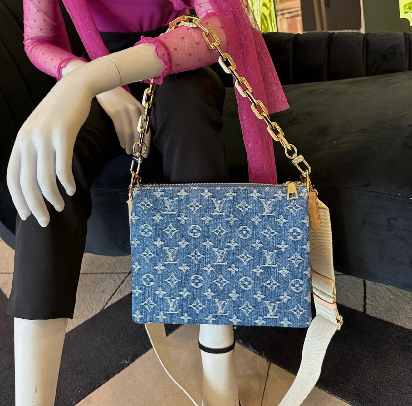 Luxury Denim Multi Pochette Bag