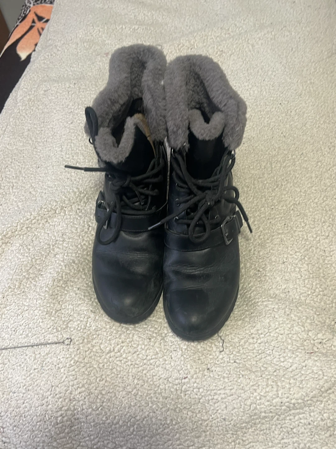 UGG Black Leather Wedge Boots - photo 4