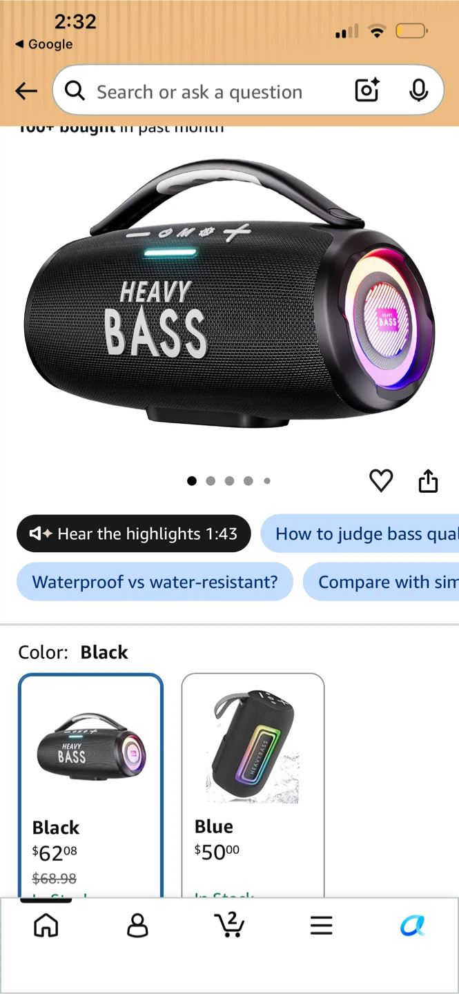 Heavy Bass Portable Bluetooth Speaker