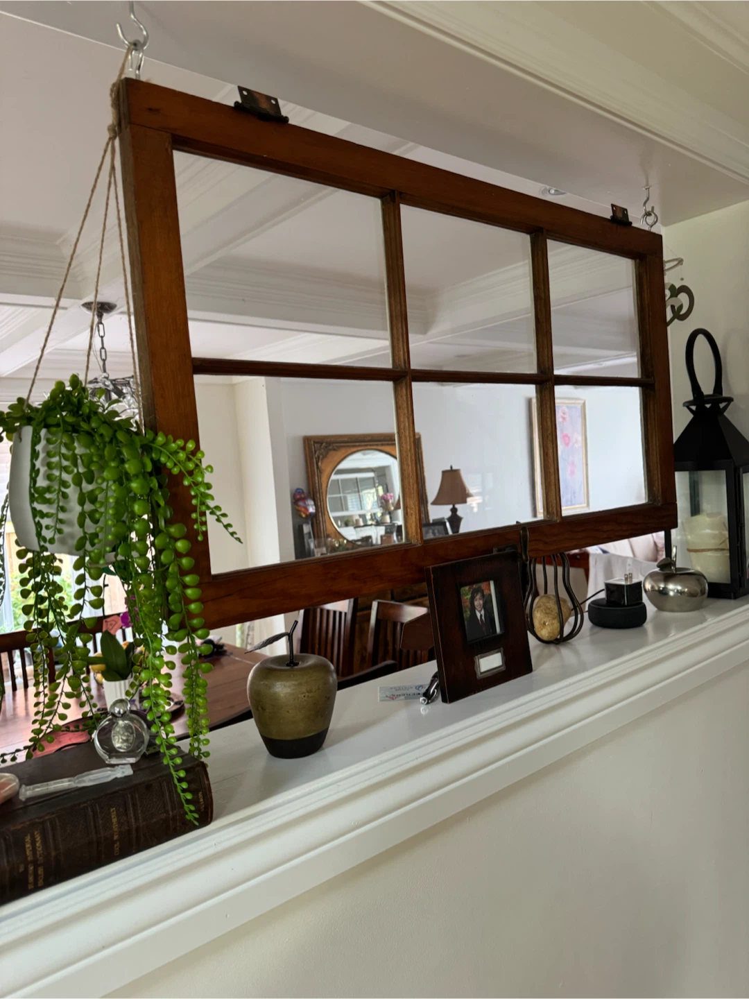 Antique Vintage 2 Windows Sashes 6 panel frame - photo 3