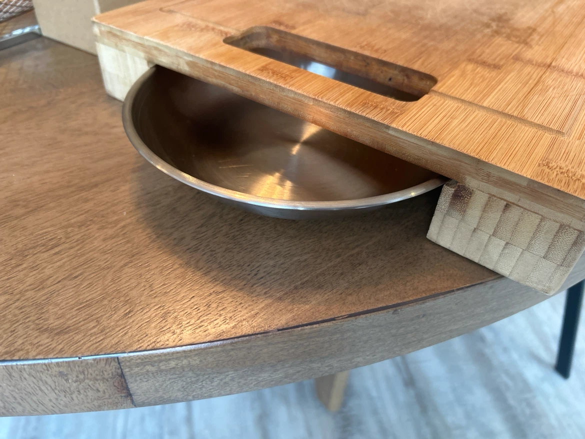Napoleon Pro Bamboo Cutting Board with Stainless Steel Bowls - photo 2