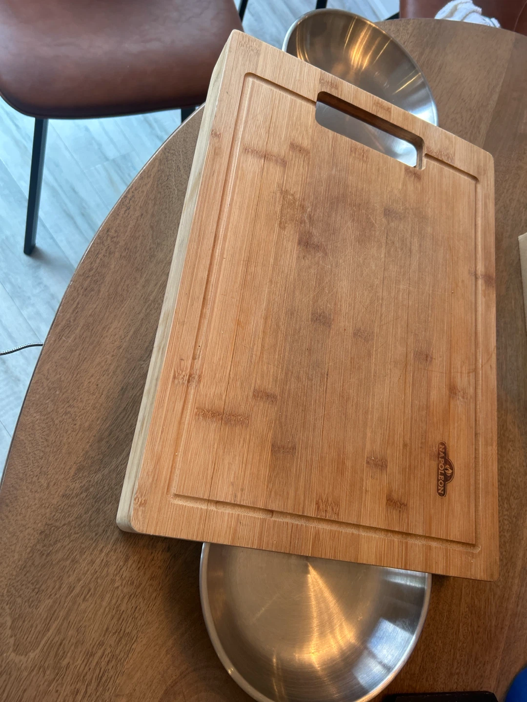 Napoleon Pro Bamboo Cutting Board with Stainless Steel Bowls - photo 3