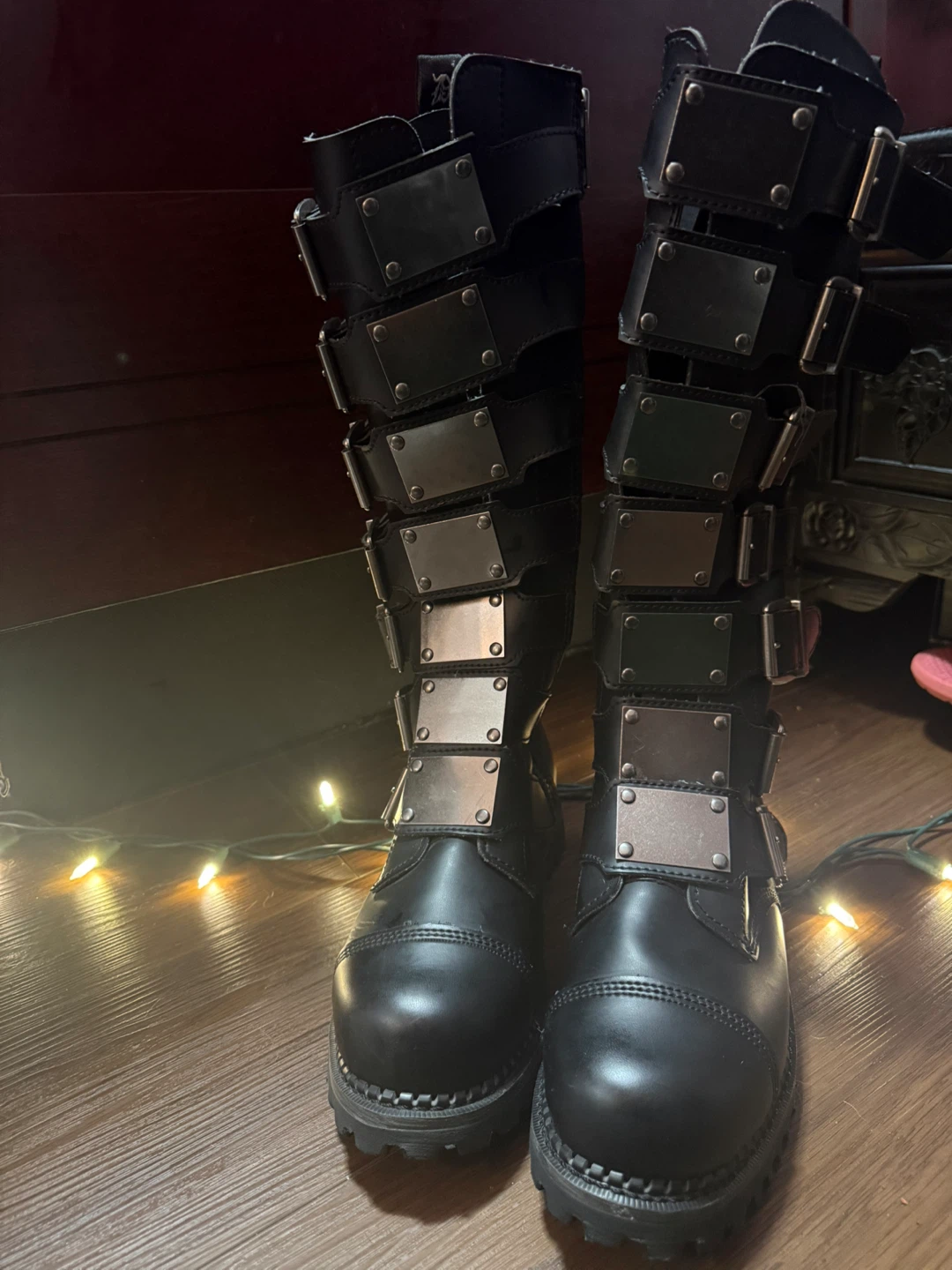 Black Demonia Buckle Boots