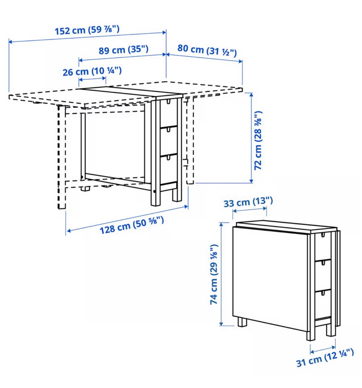 IKEA folding Norden gateleg dining table - photo 4