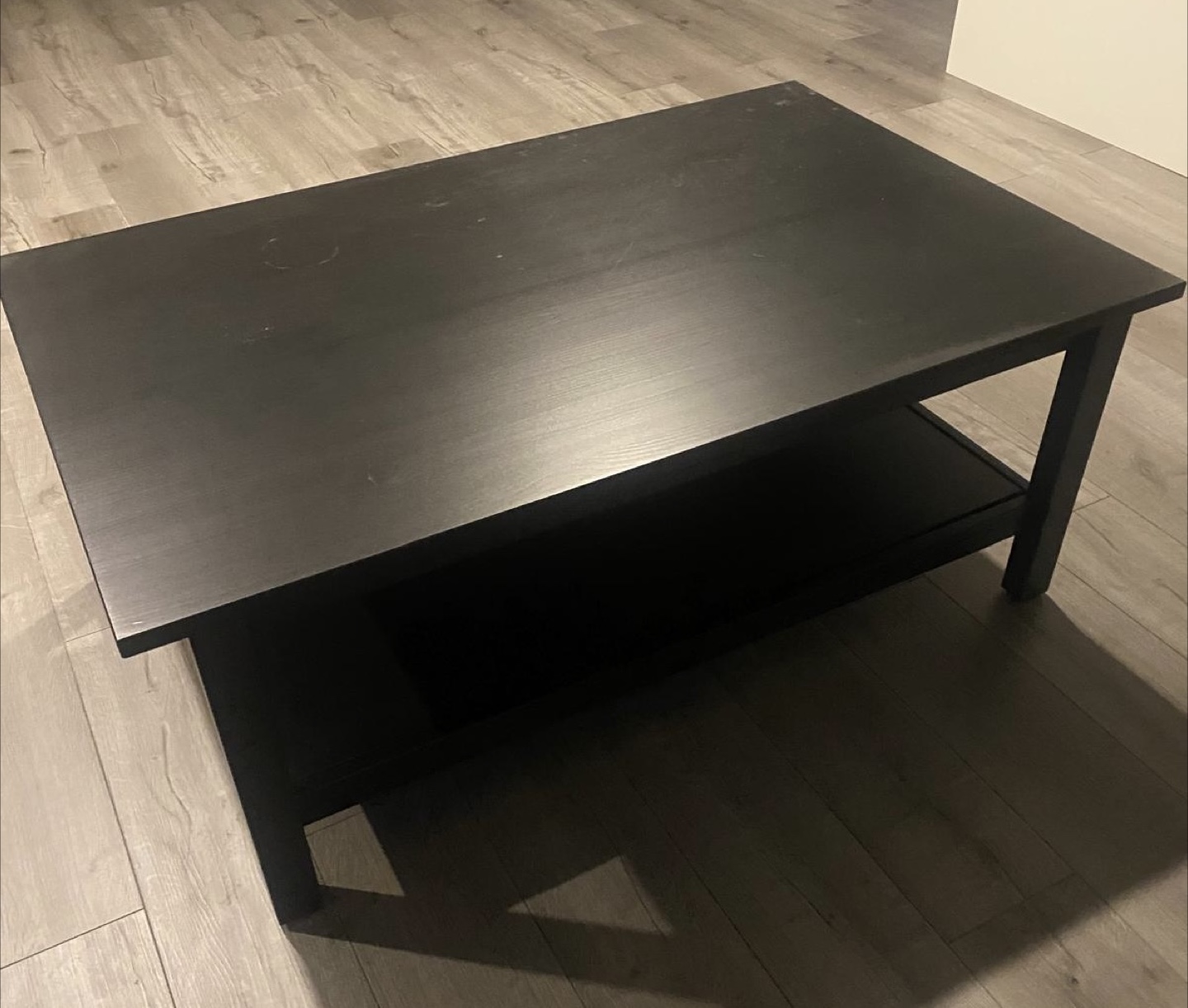 Black Coffee Table with Shelf