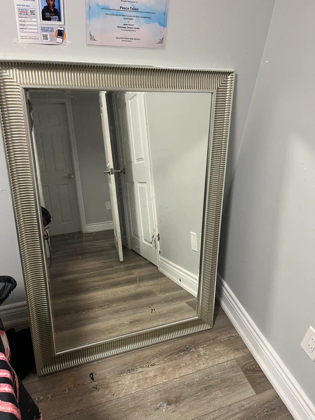 Large Silver Rectangular Mirror