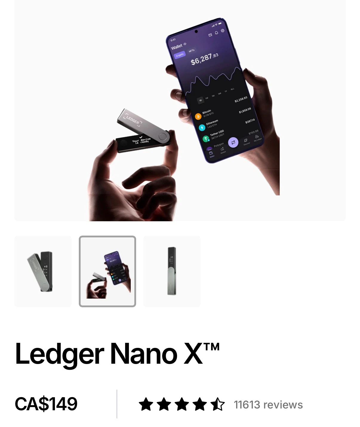 Ledger Nano X Bluetooth Bitcoin Crypto Hardware Wallet - photo 3