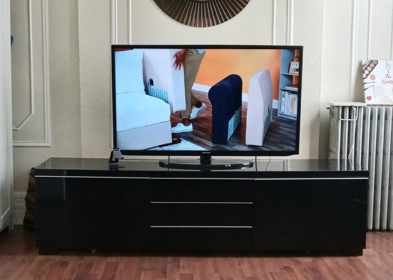Black TV Stand with 3 Drawers