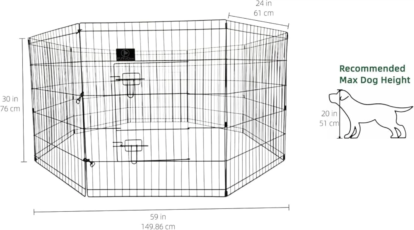 PJYuCien Puppy Playpen with Bottom Pad and Door, 8 Panels 30" H - photo 3
