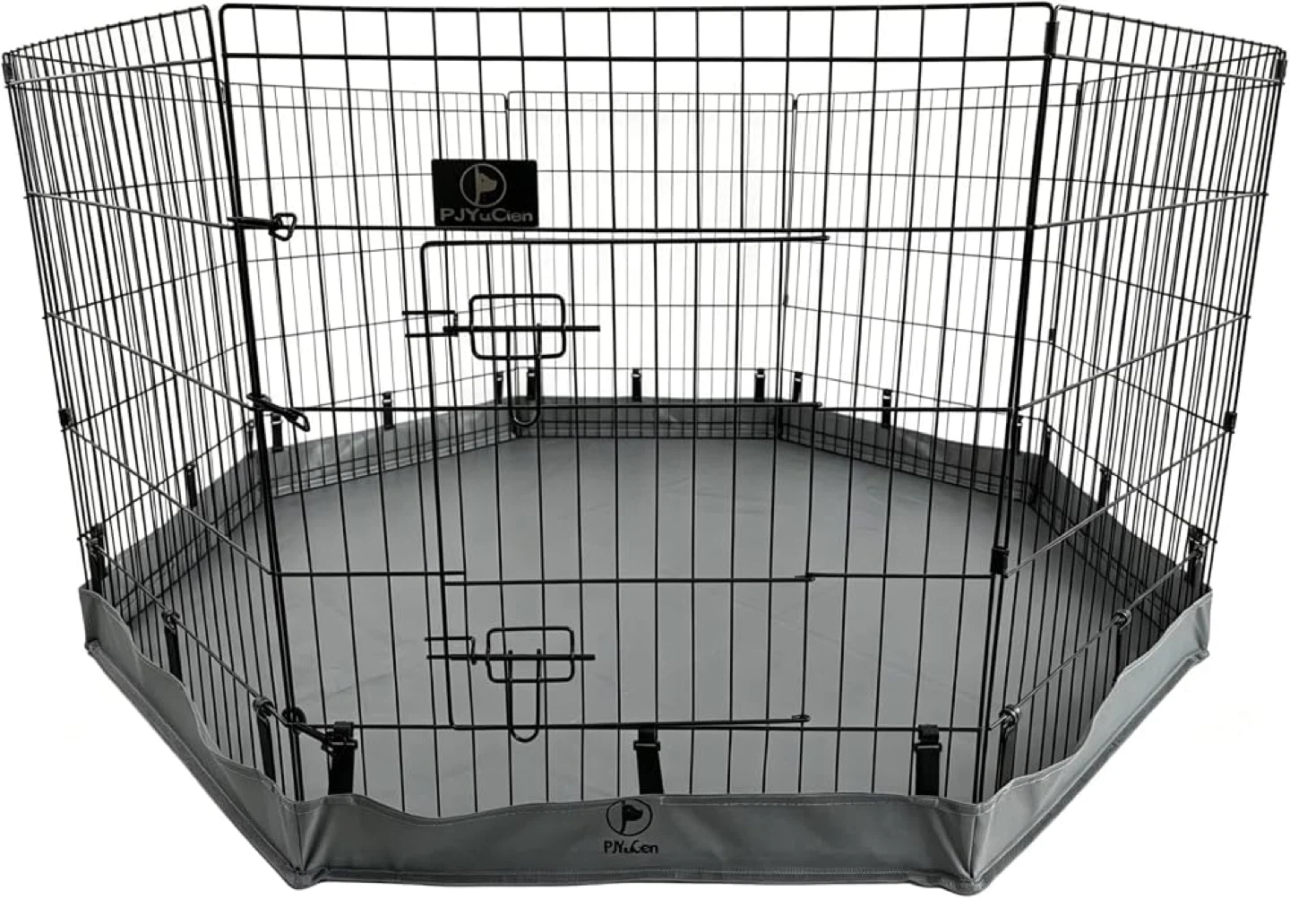 PJYuCien Puppy Playpen with Bottom Pad and Door, 8 Panels 30" H