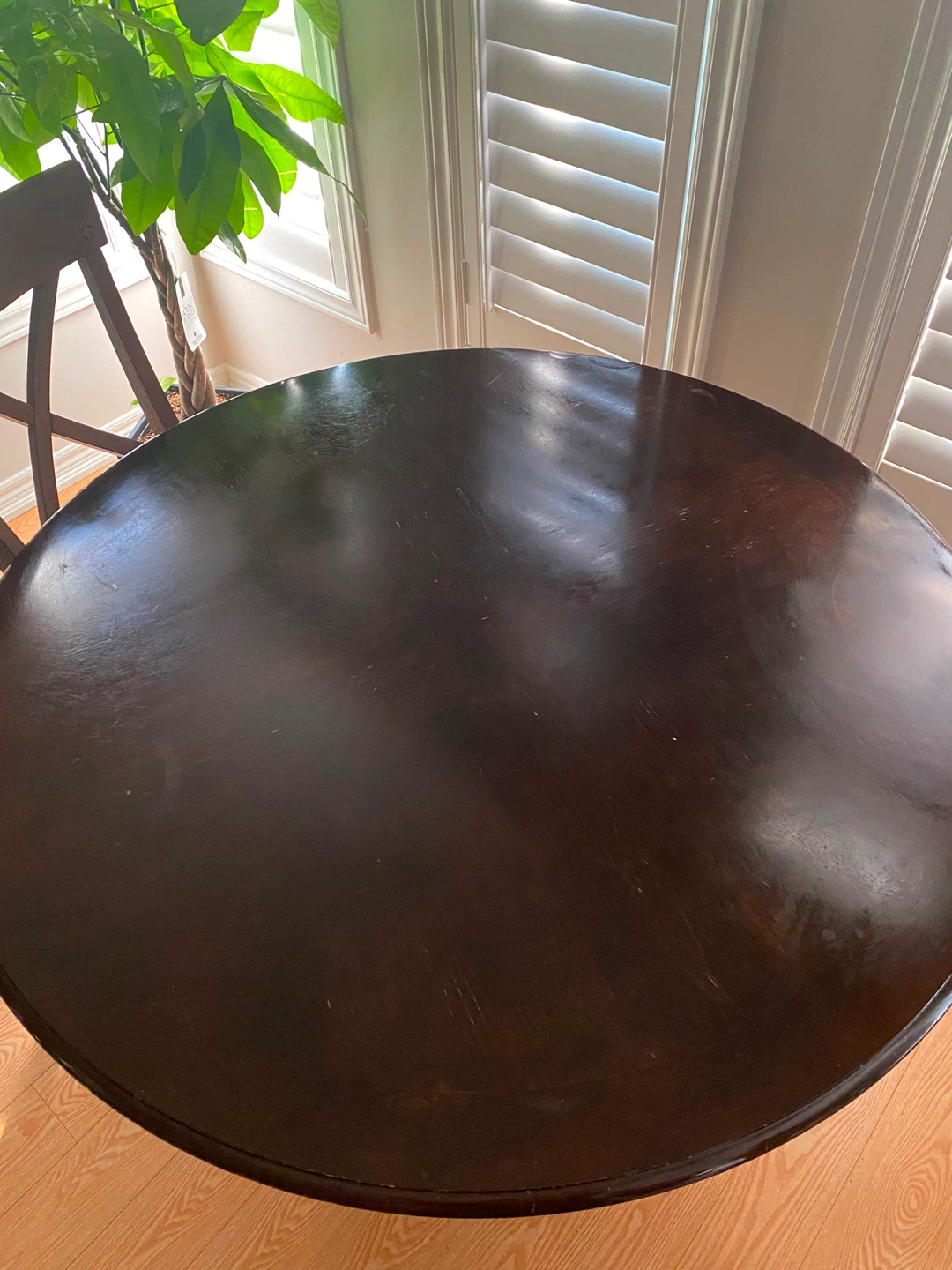 Dark Wood Round Dining Table Set with 4 Chairs - photo 4