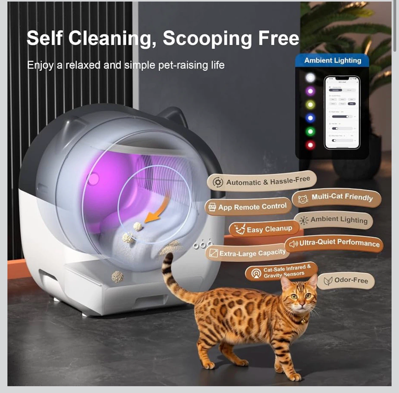 Eyesun Automatic Self-Cleaning Litter Box 76L - photo 2