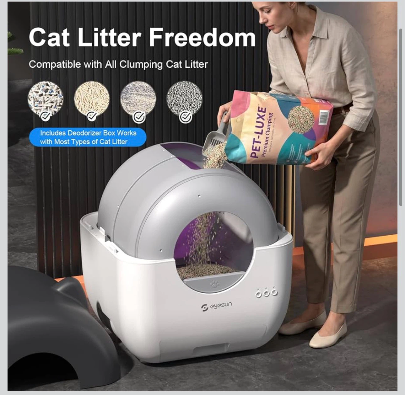 Eyesun Automatic Self-Cleaning Litter Box 76L - photo 4