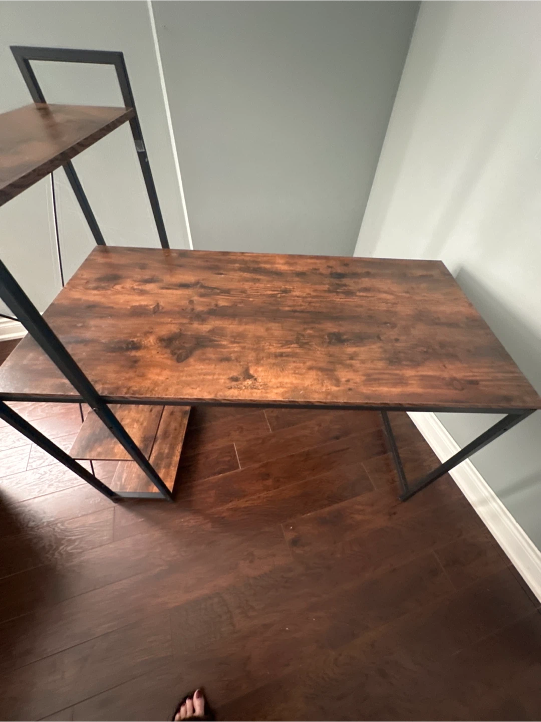 Wood Grain Desk with Shelving - photo 2