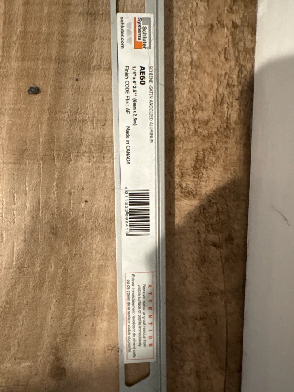 Schluter Systems AE60 Anodized Aluminum Trim
