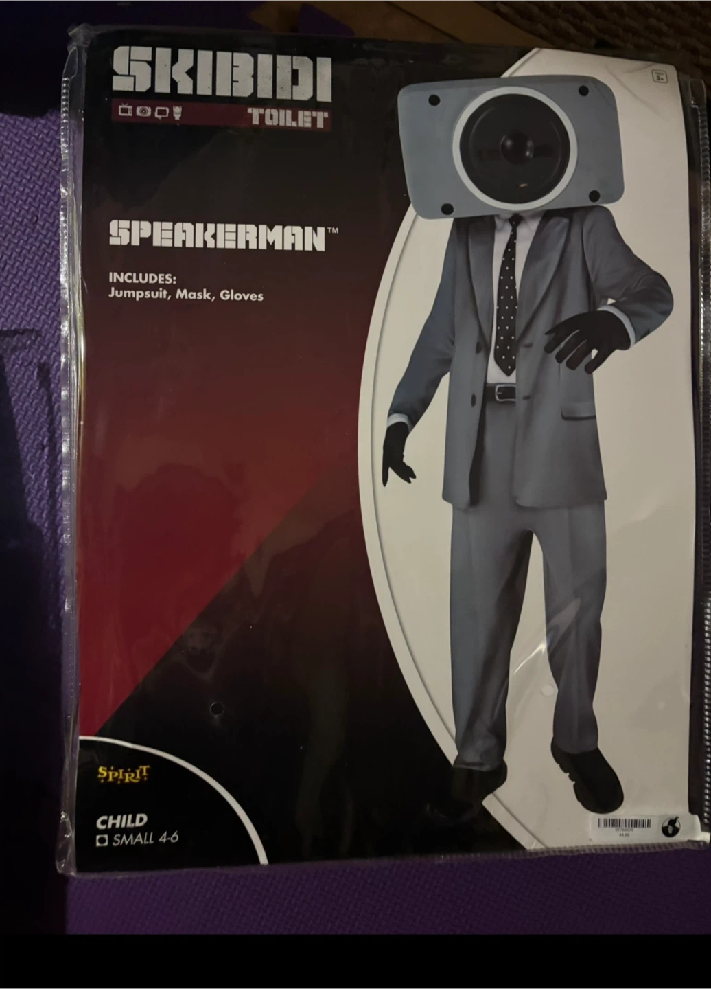 Skibidi Toilet Speakerman Costume Child Small 4-6