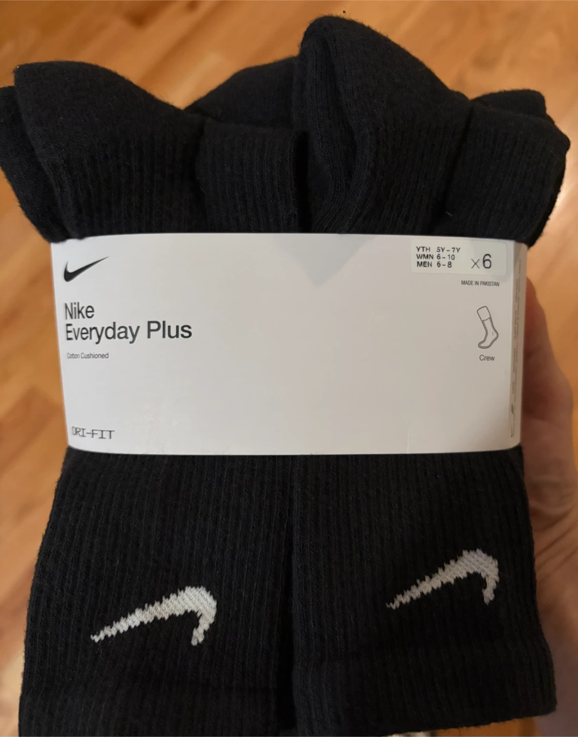 Nike Everyday Plus Crew Socks - Black (6 Pair Pack)