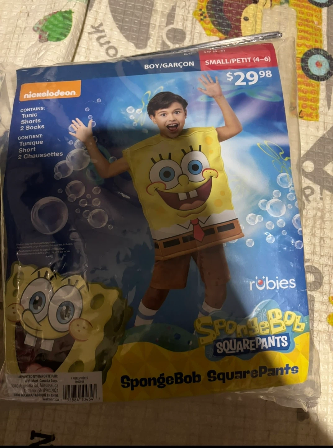 Nickelodeon Spongebob Squarepants Costume Small (4-6)