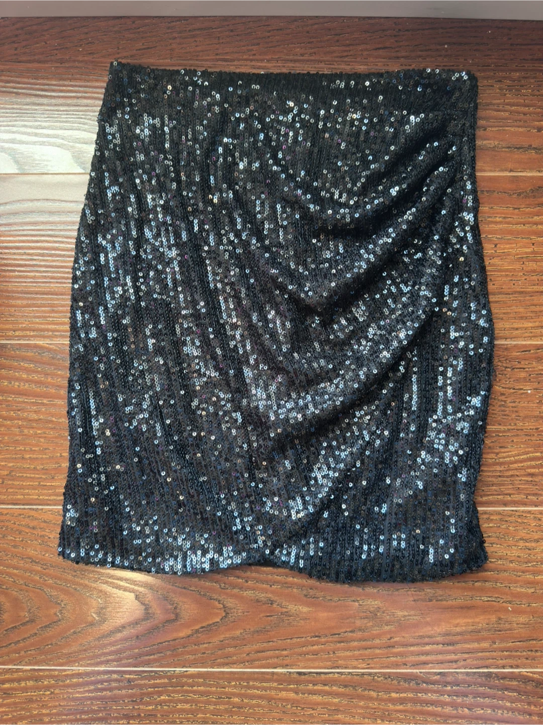 Black Sequin Mini Skirt