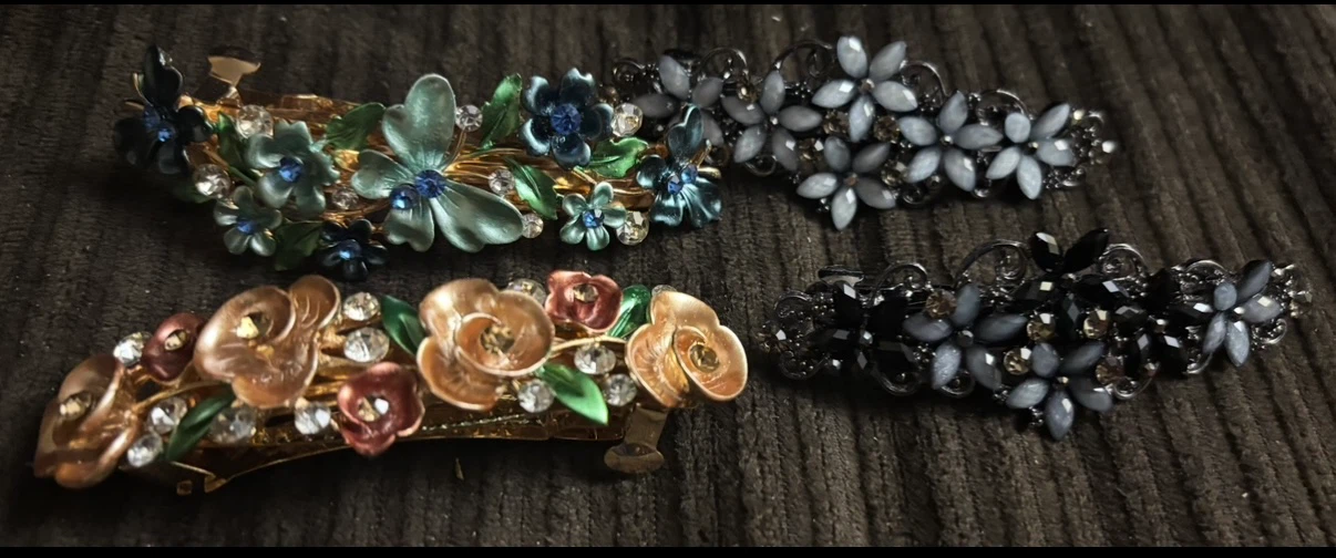 Set of 4 Decorative Barrette Hair Clips