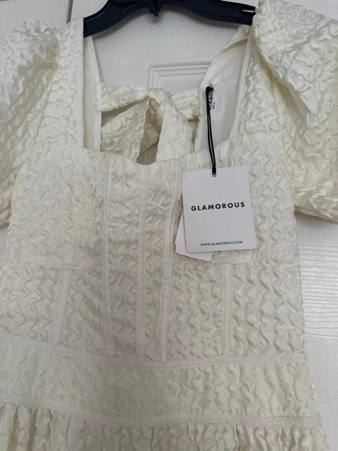 New Glamorous White Textured Midi Dress - photo 2