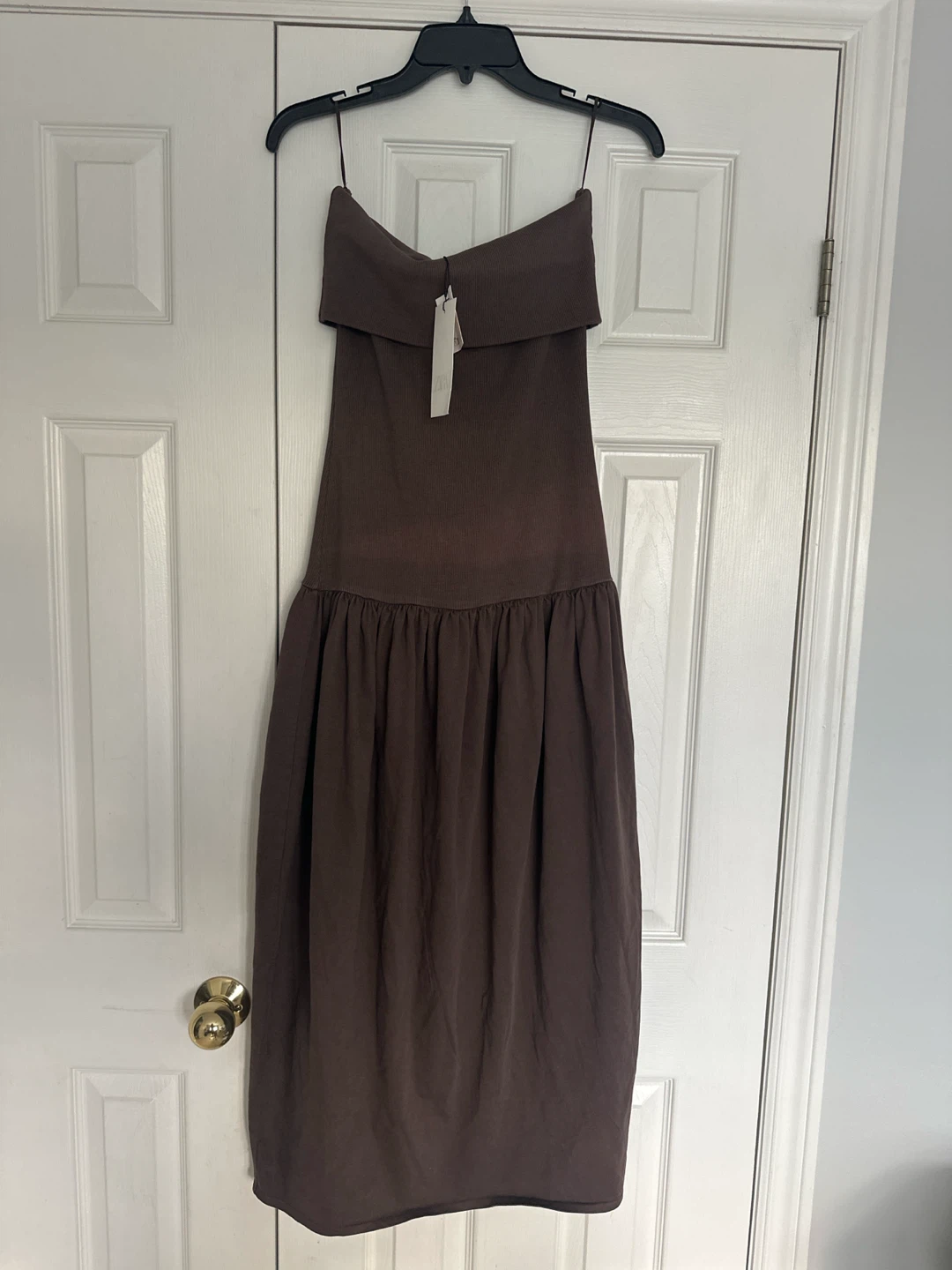 New Zara Washed Garment Strapless Dress - Size M