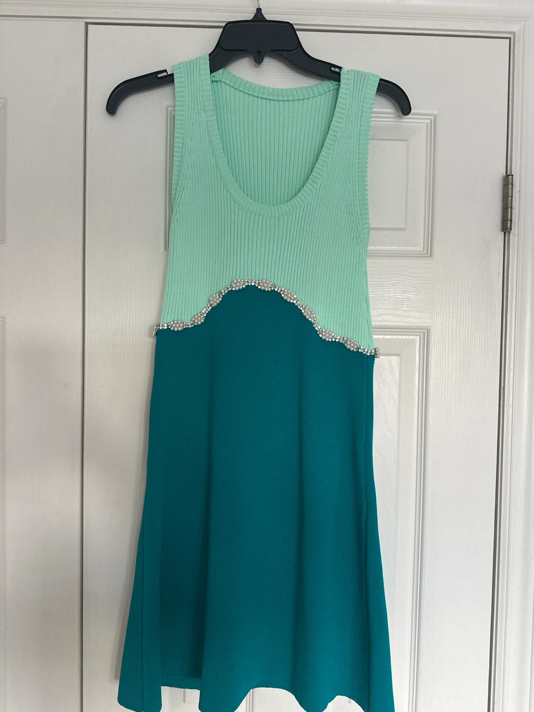 Zara Knit Dress with Rhinestone Trim