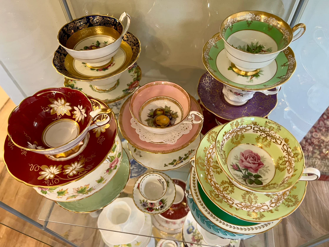 Collection of Vintage Teacups and Saucers