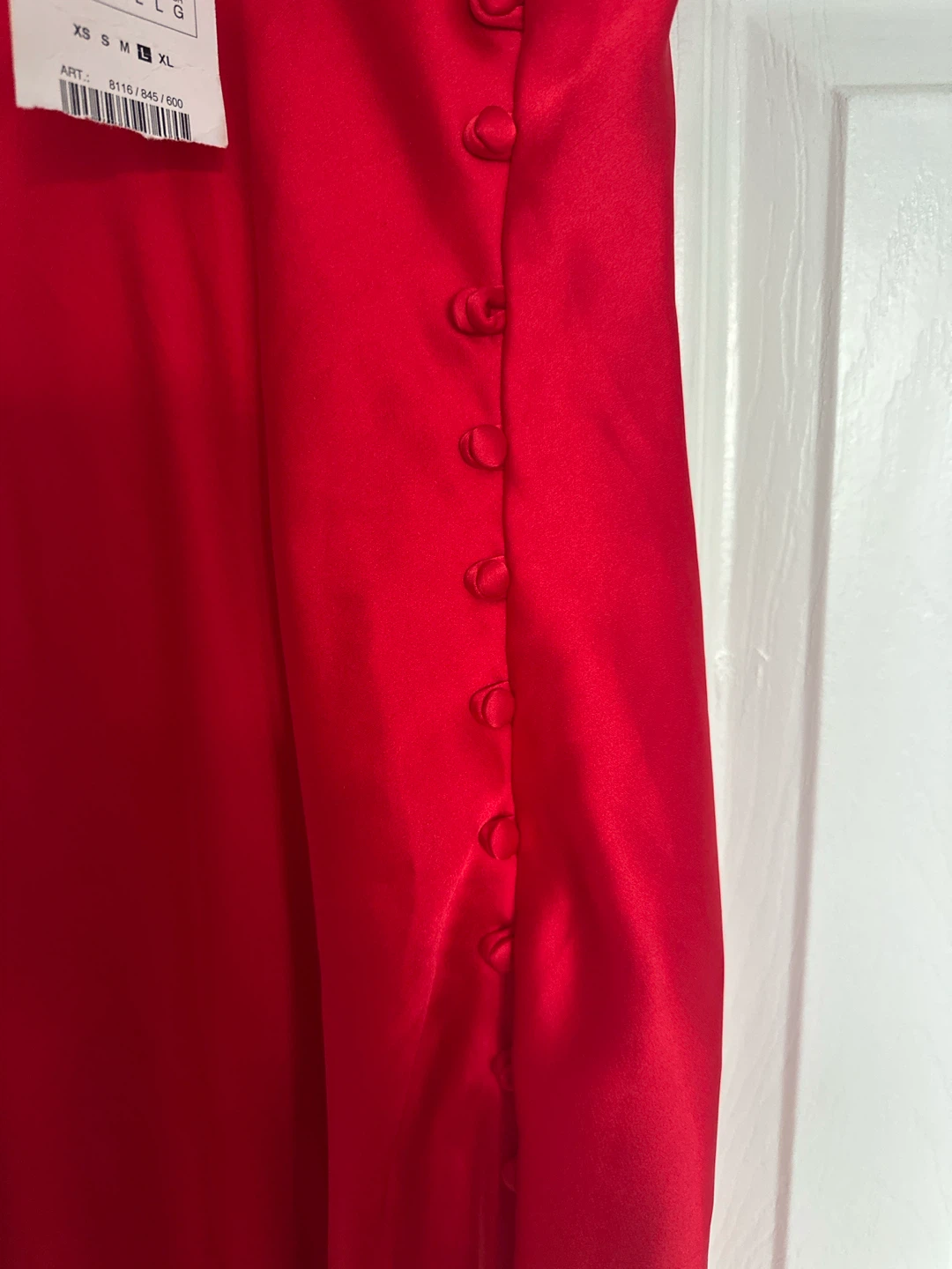 New Zara Red Satin Spaghetti Strap Dress - photo 3